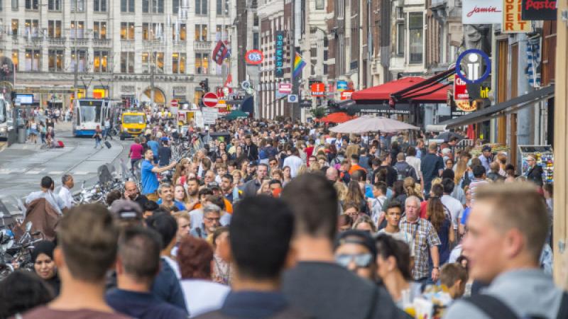 Mensenmassa in Amsterdam